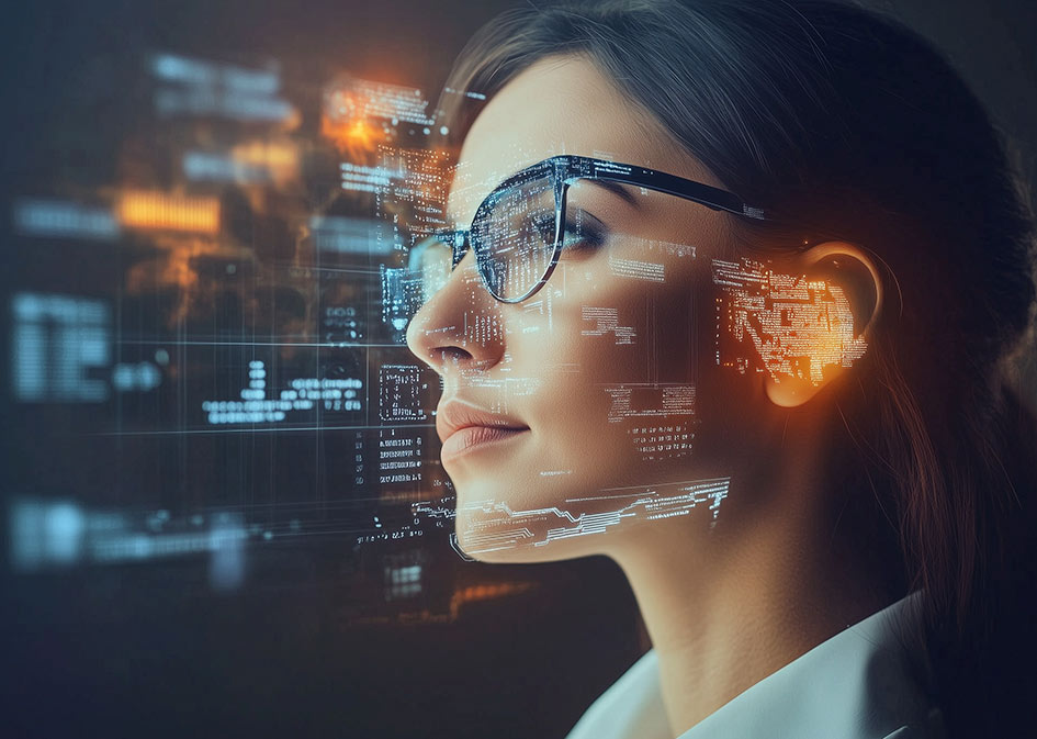 Kobieta biznesu korzysta z nowoczesnych technologii, przedstawiona z wizualizacją przechowywania osobistych informacji w głowie, symbolizującą cyfrową pamięć i innowacyjność. Pobrane Kobieta biznesu korzysta z nowoczesnych technologii, przedstawiona z wizualizacją przechowywania osobistych informacji w głowie, symbolizującą cyfrową pamięć i innowacyjność