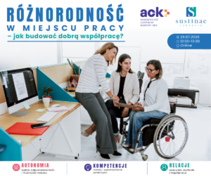 Niepełnosprawny na wózku, obok osoby