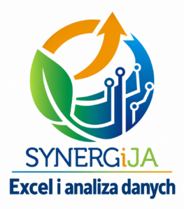 Logo SYNERGiJA z tekstem Excel analiza danych